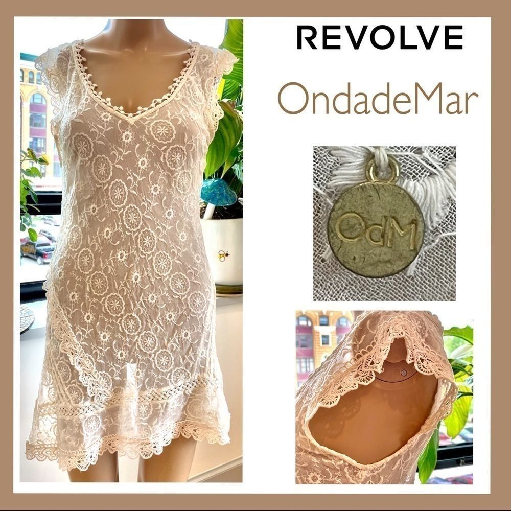 Revolve OndadeMar Lace Mini Beach Coverup Dress M